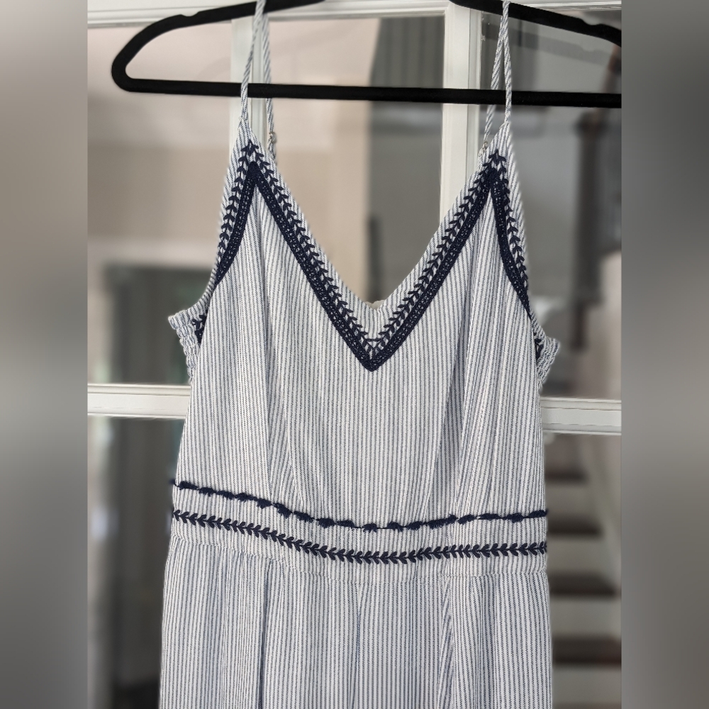 Navy Blue stripped jumpsuit size Large